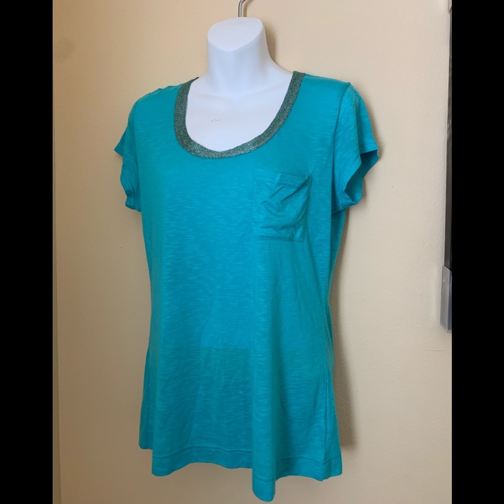 Calvin Klein | Teal with glittery thread collar